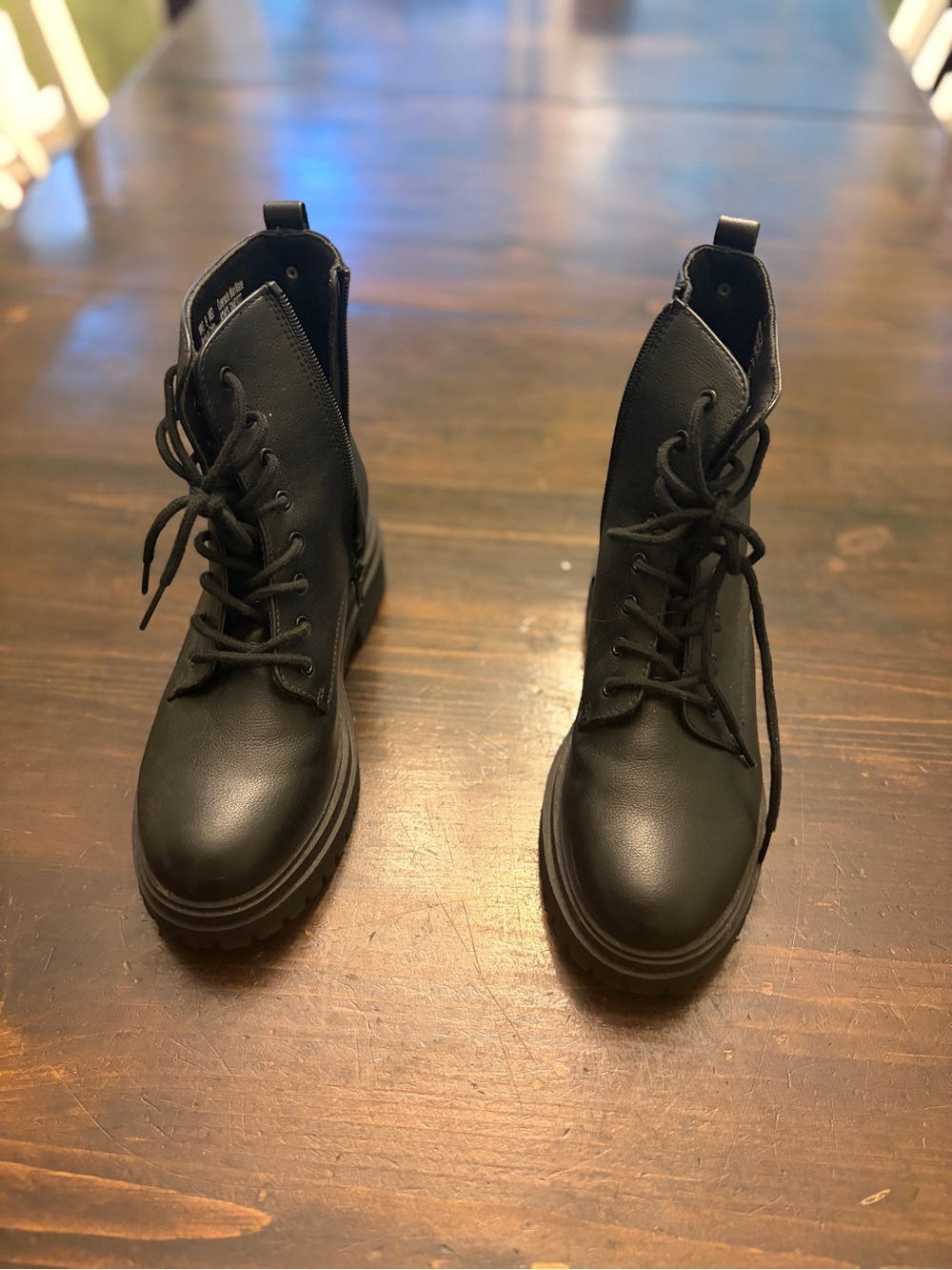 Kohl's SO Black Women's Lace-Up Combat Boots with Zipper